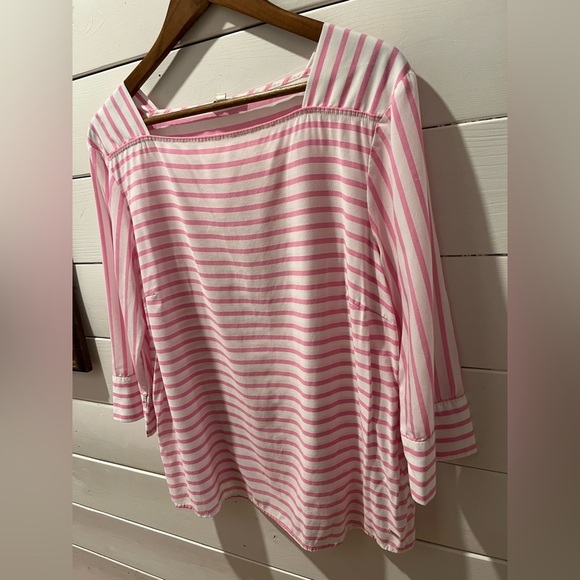 Tom Tailor stripped White & pink  blouse size Xl - Picture 6 of 9